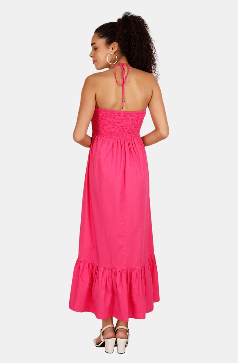 VALENCIA Fuchsia Knee Length Dress Mala Singh