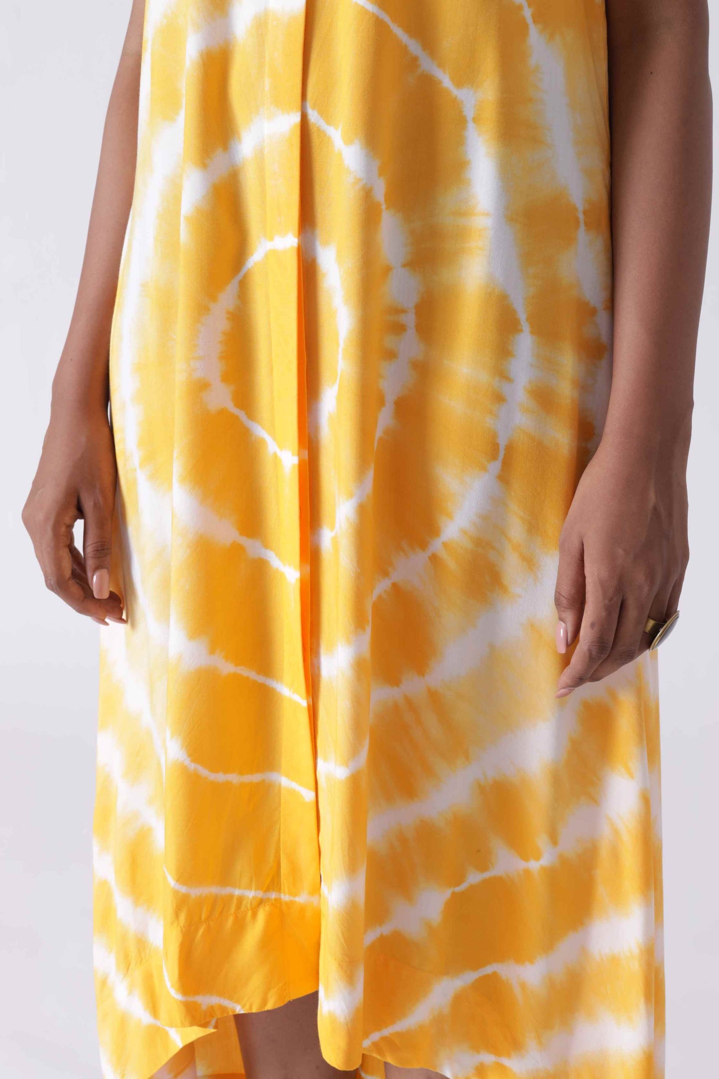 JULIET Yellow High Low Tie Dye Shirt Dress My Store