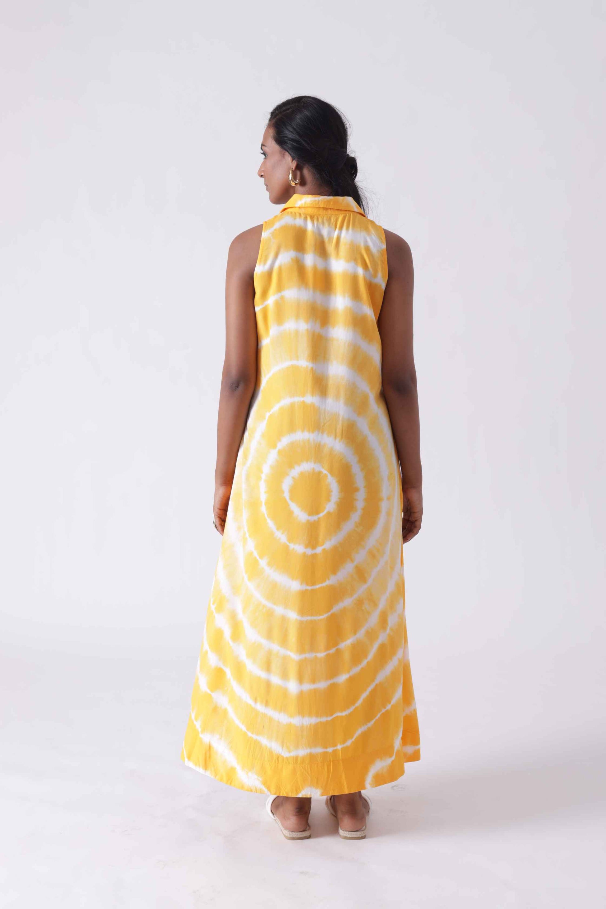 JULIET Yellow High Low Tie Dye Shirt Dress My Store