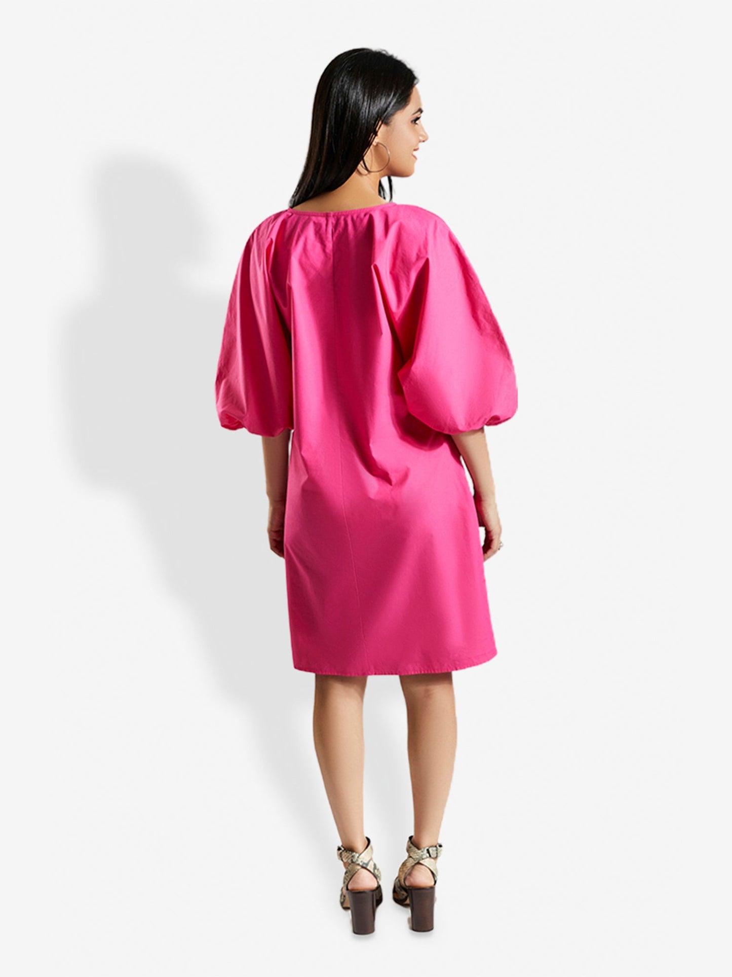 LIZ Fuchsia Knee Length Dress Mala Singh