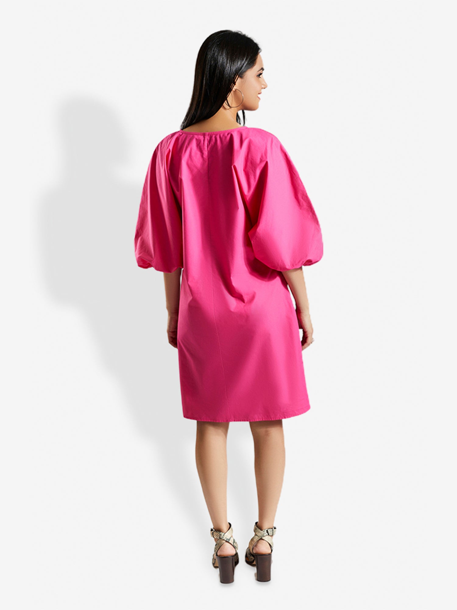 LIZ Fuchsia Knee Length Dress Mala Singh