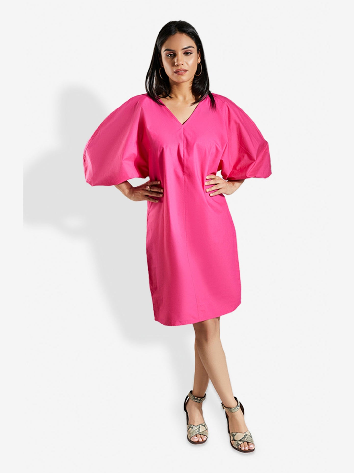 LIZ Fuchsia Knee Length Dress Mala Singh