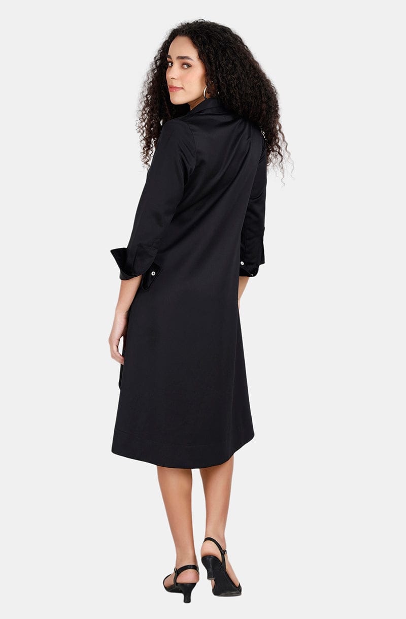 Melody Black Shirt Dress Mala Singh