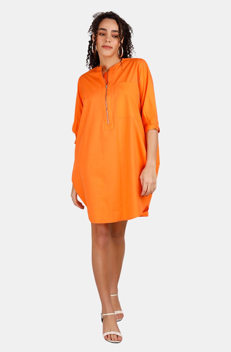 Monaco Orange Shirt Dress Mala Singh