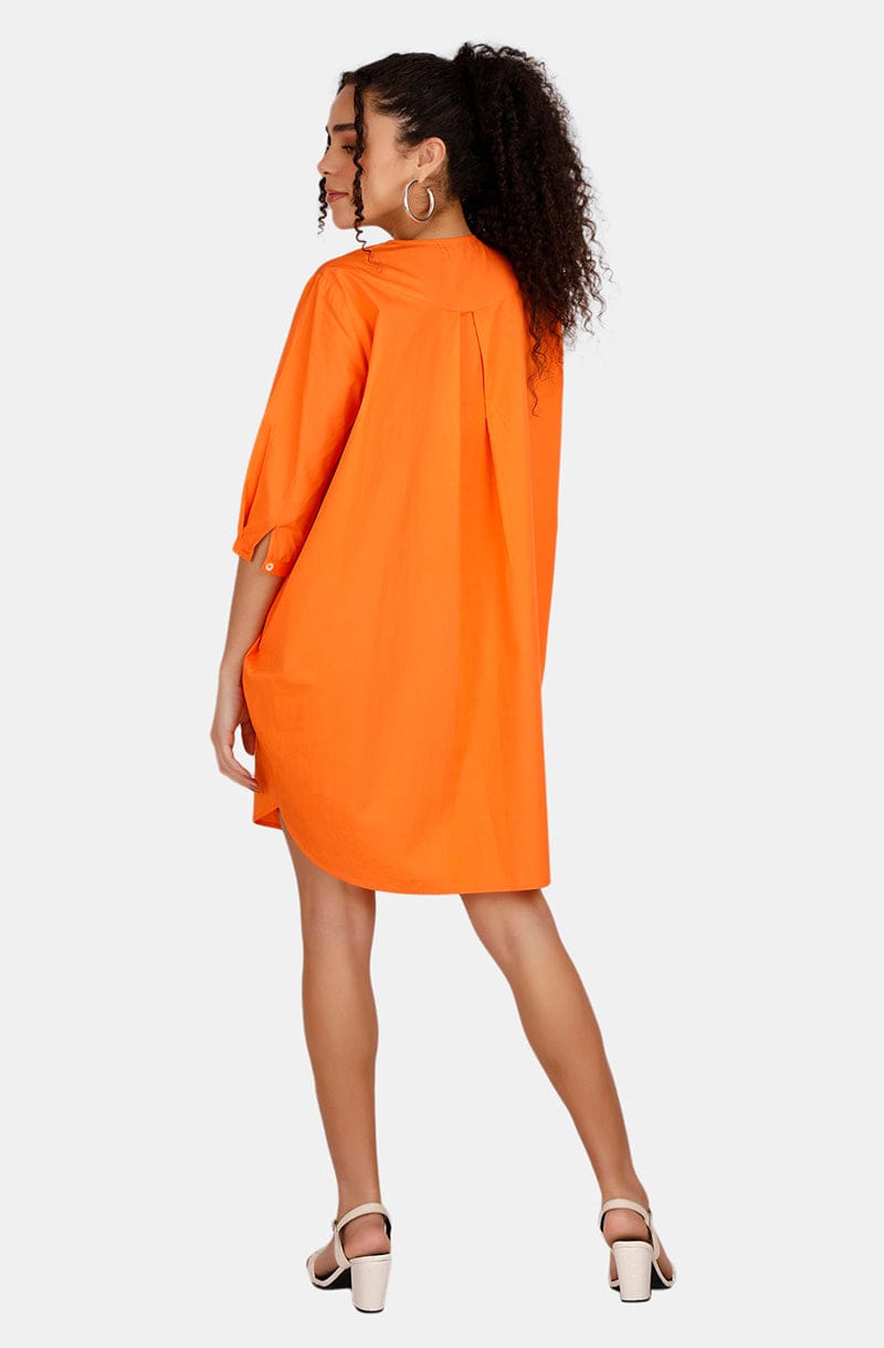 Monaco Orange Shirt Dress Mala Singh