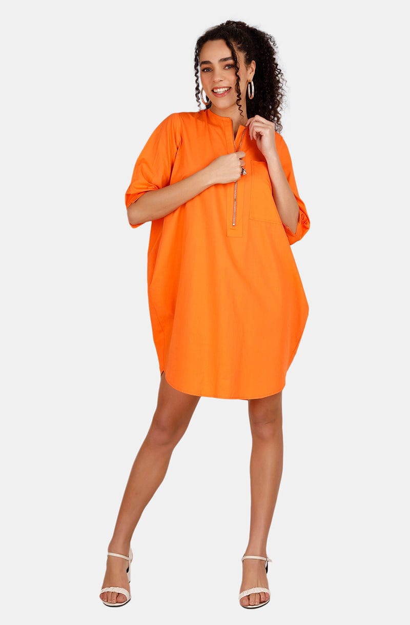 Monaco Orange Shirt Dress Mala Singh