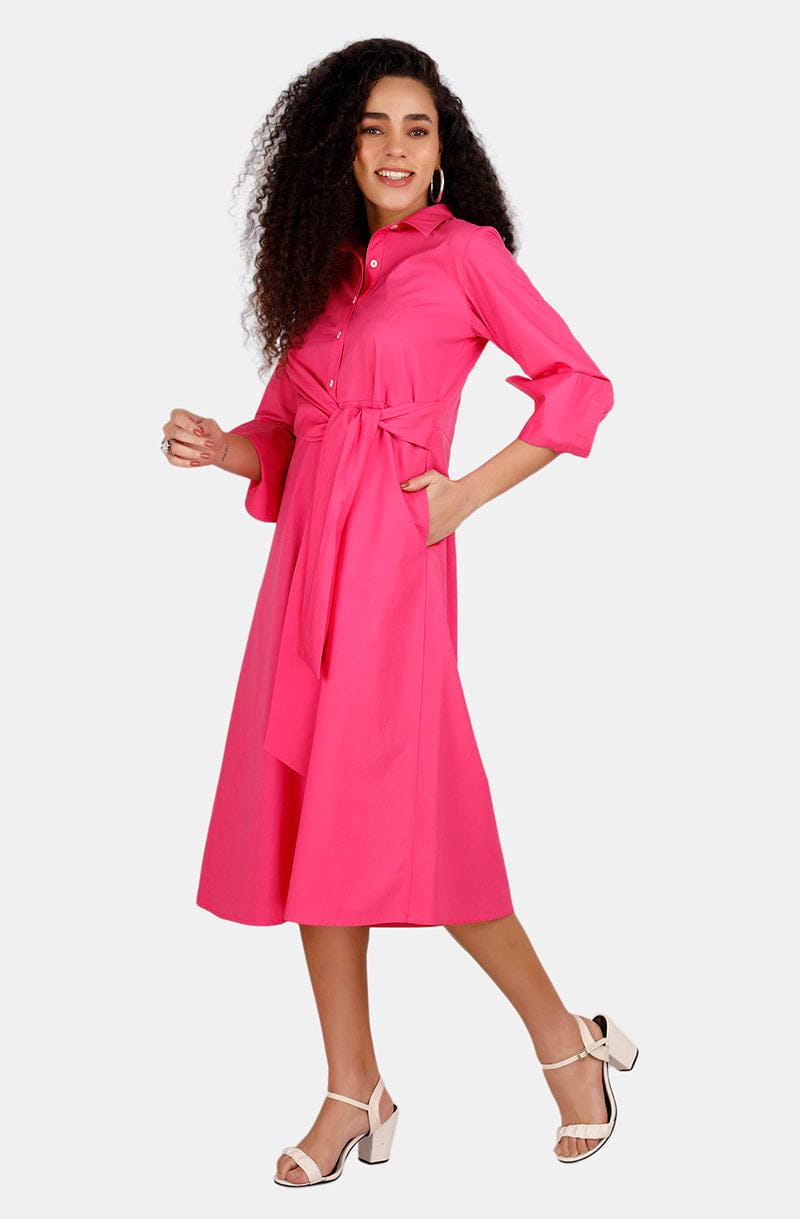 Manhattan Fuchsia Shirt Dress Mala Singh