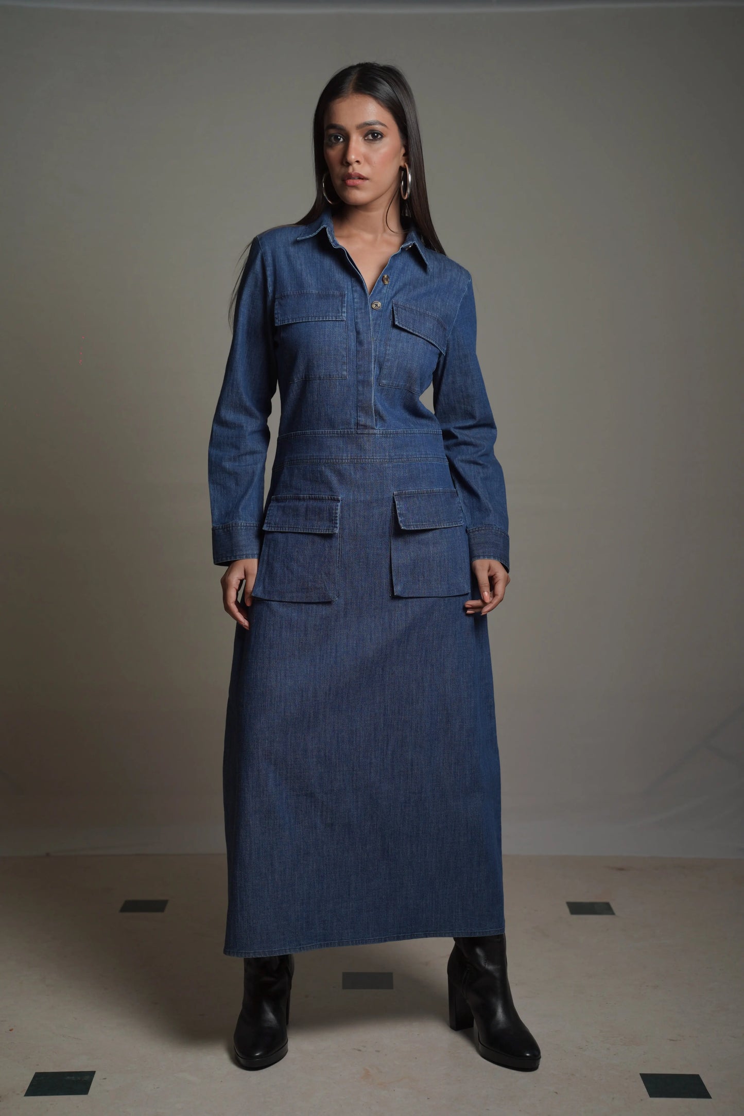 BELLA Dark Denim Dress Mala Singh