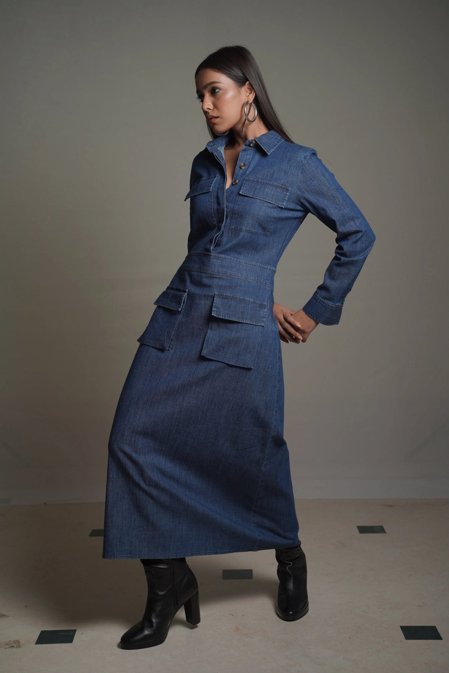 BELLA Dark Denim Dress Mala Singh