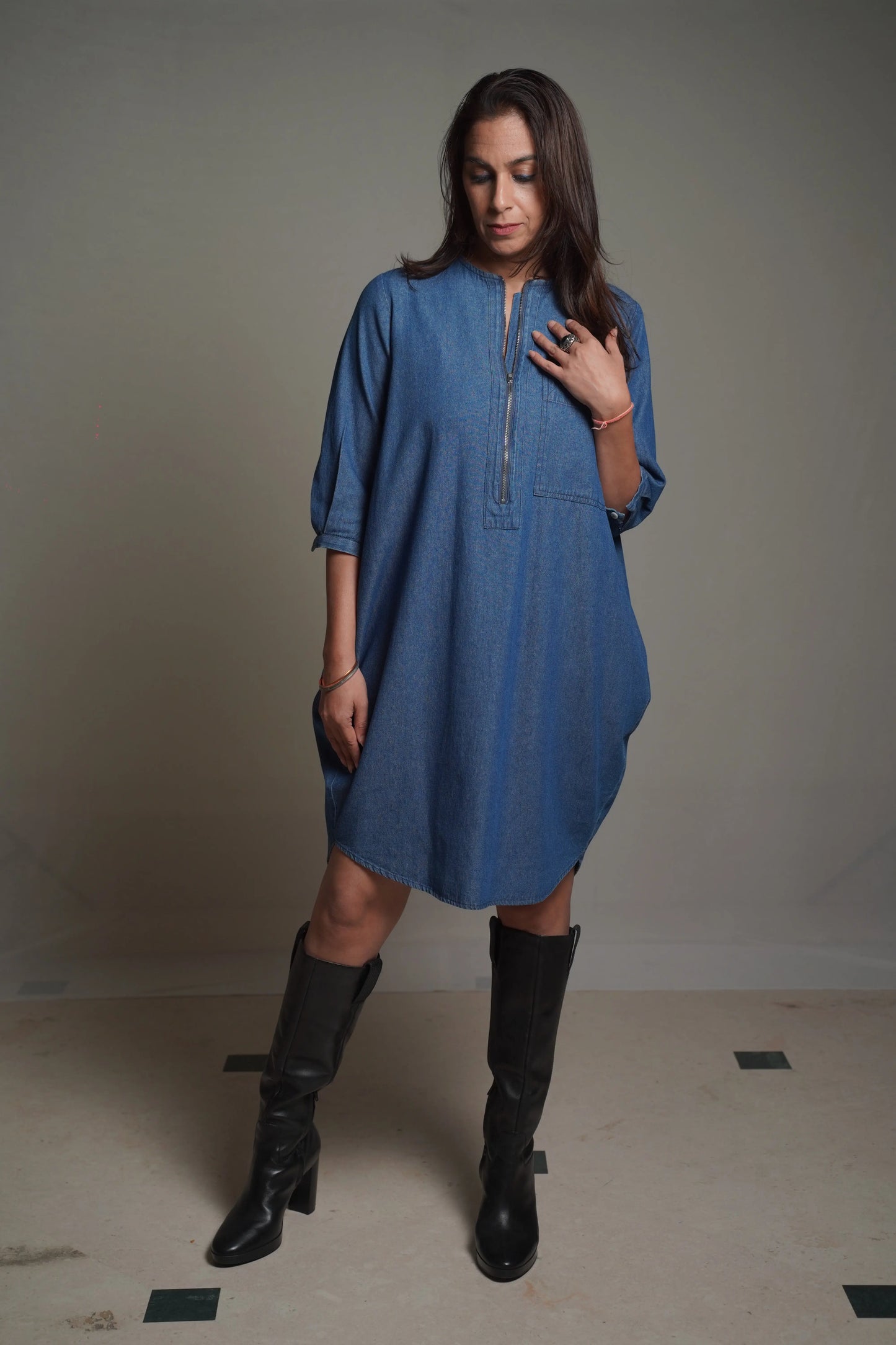 MONACO Dark Denim Dress Mala Singh