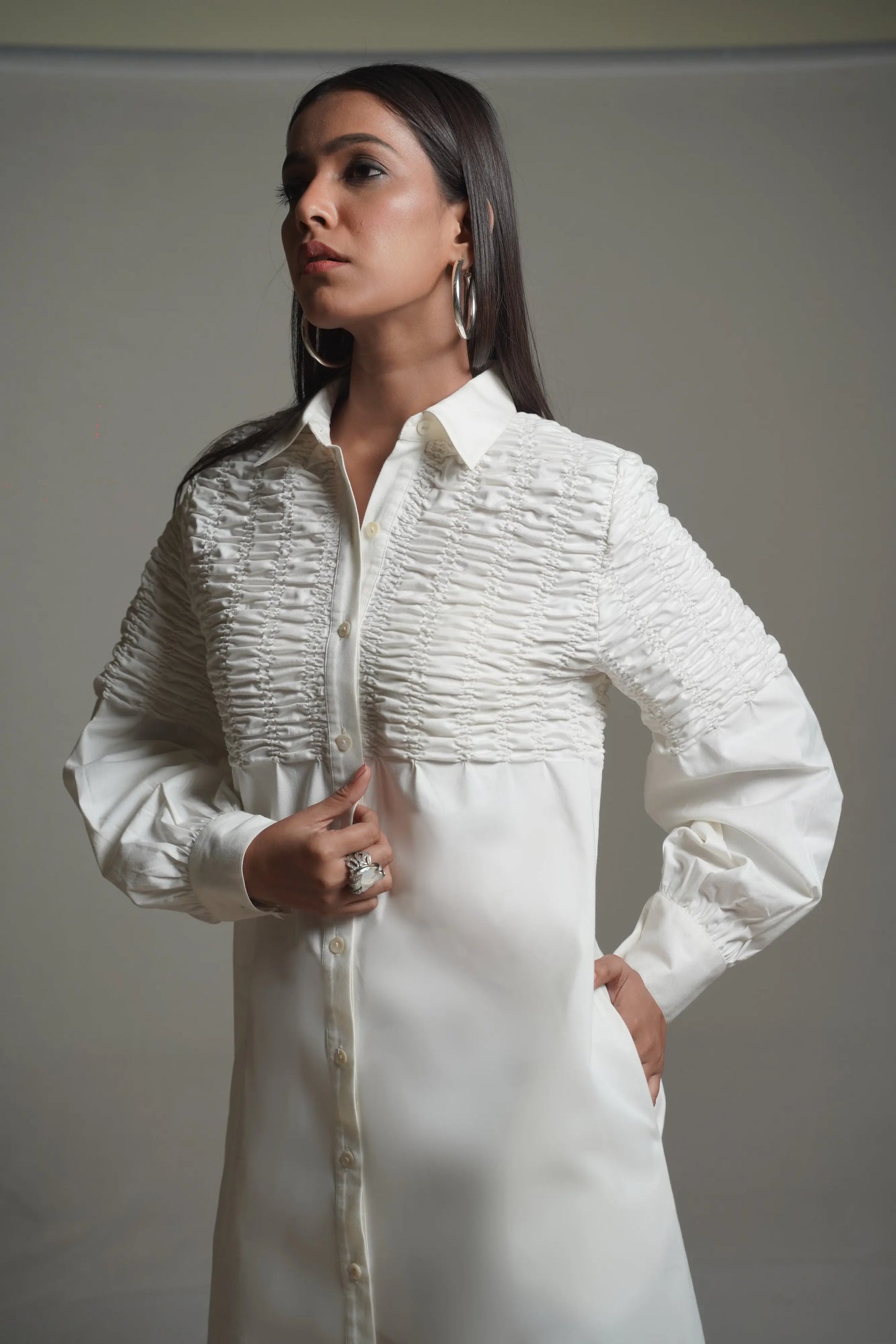 JOEY White Shirt Dress Mala Singh